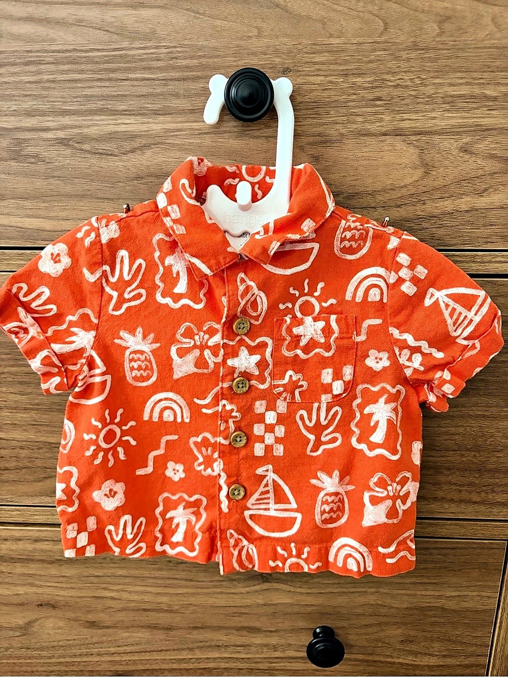 Jumping Beans Baby Bean Printed Button-Up Shirt Baby M Like New